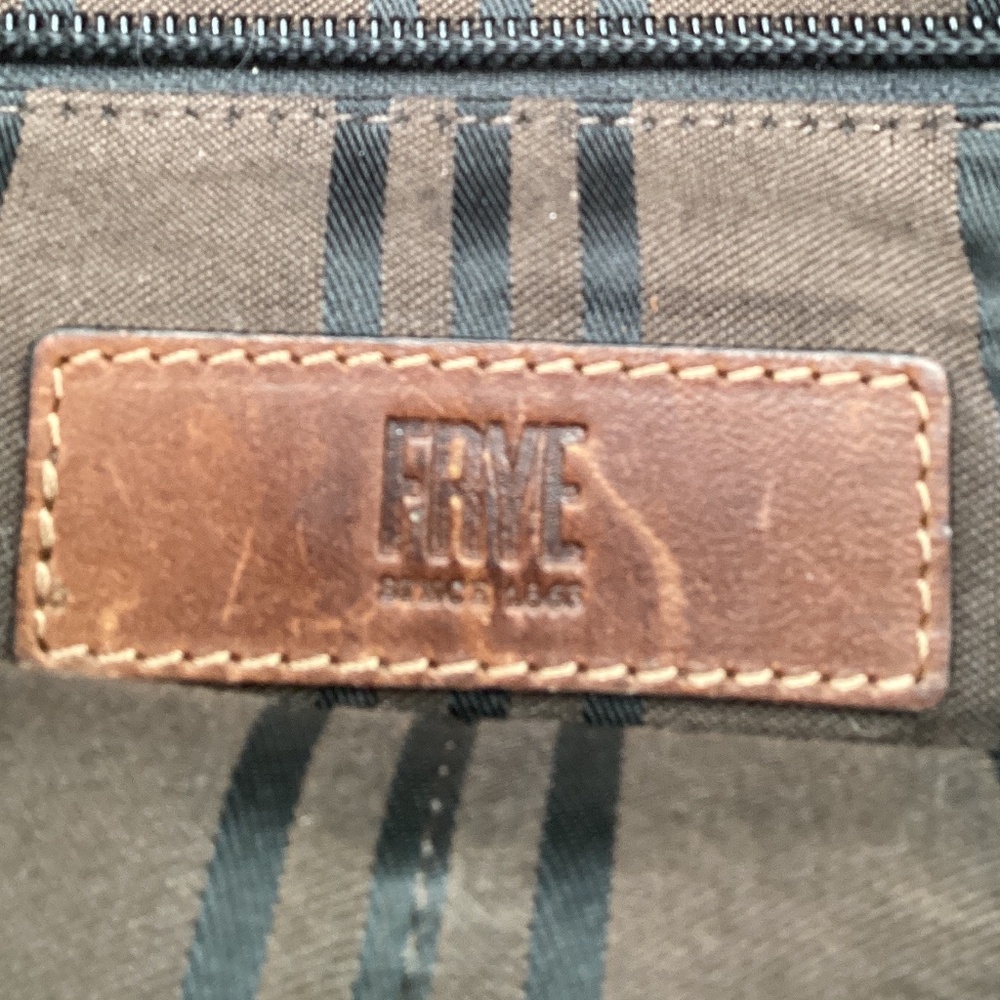 Distressed Leather messenger Bag Marked Frye - Picture 3 of 12